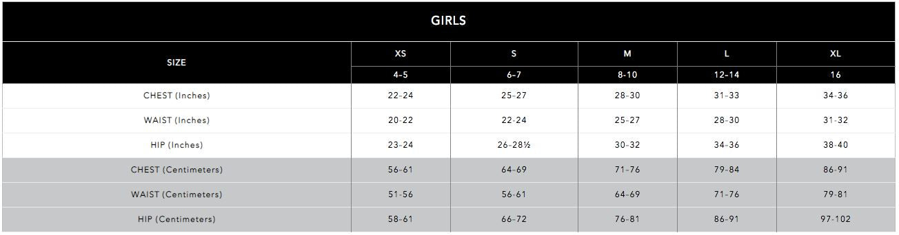 Augusta Sportswear Girls Sizing Chart