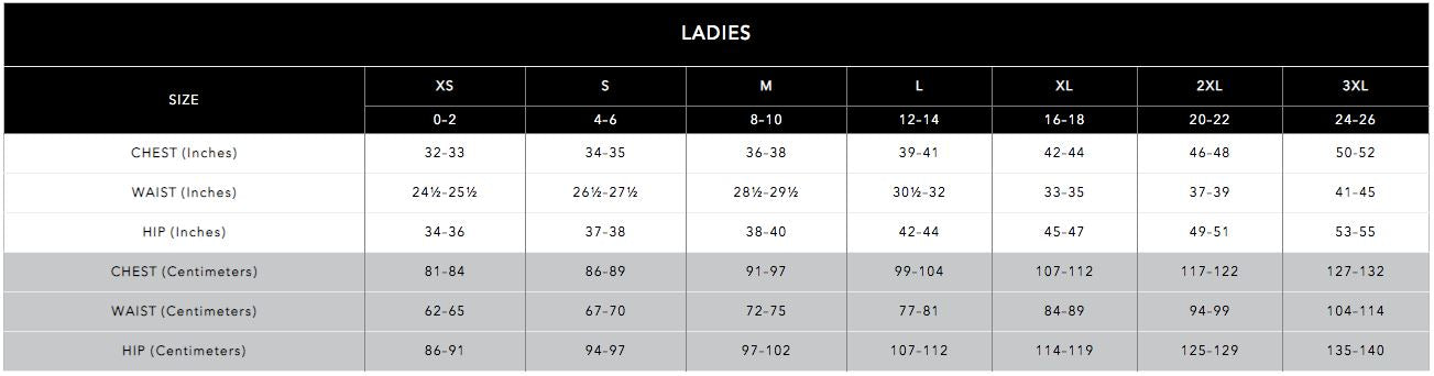 Augusta Sportswear Ladies Sizing Chart