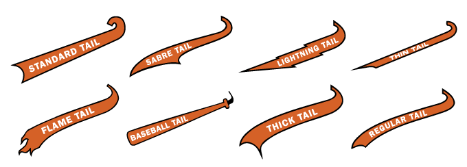 Baseball Lettering Tails