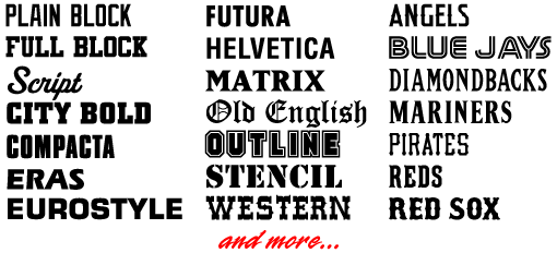 Sample lettering styles