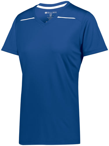Holloway Ladies Defer Wicking Shirt (222760-C), Color 'Royal/White'