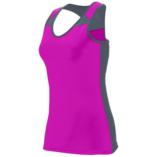 Augusta Sportswear Ladies Zentense Tank (2426-C), Color 'Power Pink/Graphite'