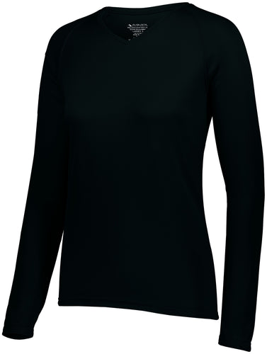 Augusta Sportswear Ladies Attain Wicking Long Sleeve Tee (2797), Color 'Black'