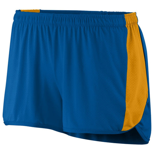 Augusta Sportswear Ladies Sprint Shorts (337), Color 'Royal/Gold'