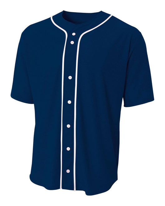 Youth & Adult Royal Full Button Baseball Jersey - Blank Jerseys