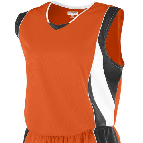 Augusta Sportswear Ladies Wicking Mesh Extreme Jersey (515-C), Color 'Orange/Black/White'