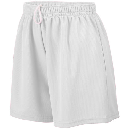 Augusta Sportswear Ladies Wicking Mesh Shorts (960), Color 'White'