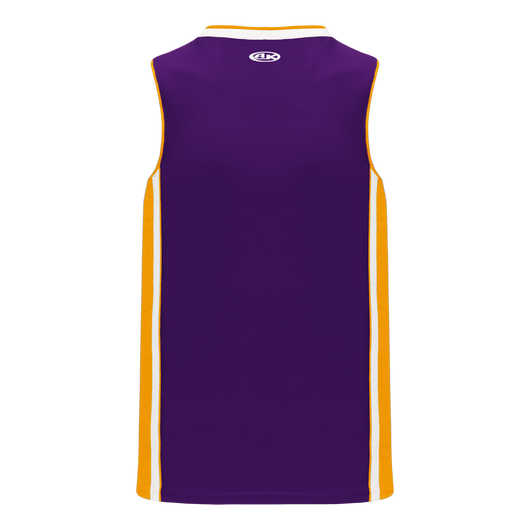 Athletic Knit Pro Cut Basketball Jersey with Rap Neck & Side Inserts | Basketball | In-Stock | Jerseys 435 Gold/Purple/White