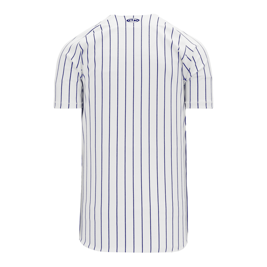 Athletic Knit Full Button Warp Knit Pinstripe Baseball Jersey | Baseball | Full Button | In-Stock | Jerseys 222 White/Black / M