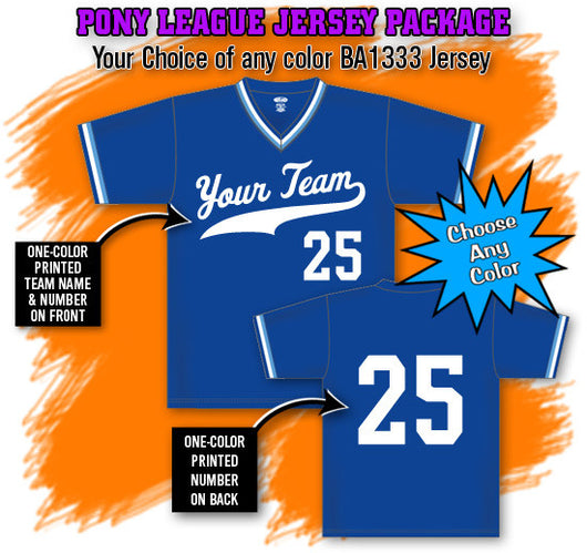 Athletic Knit Pony League Baseball Jersey Package | Baseball | Packages 548 Grey/Navy/White