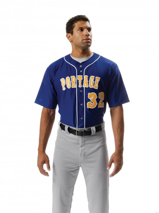 Royal Poly Mesh Full Button Baseball Jersey (PMFB) - Philly