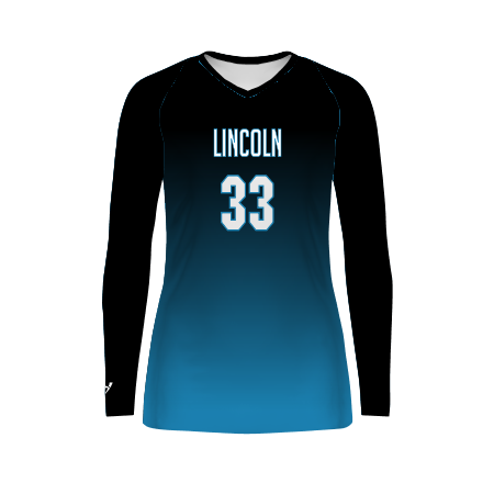 High Five Girls Freestyle Sublimated Long Sleeve Volleyball Jersey (228459), Color 'Gradient'