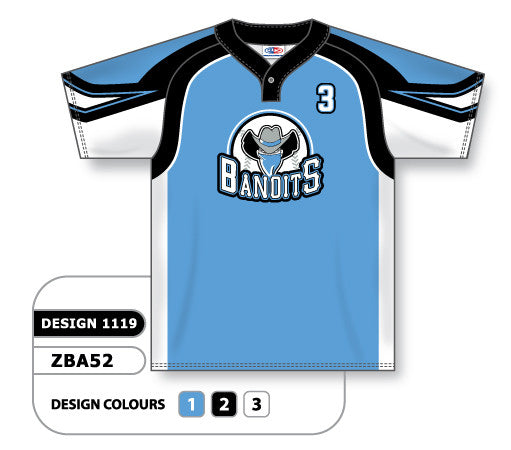 Custom Sublimated One Button Baseball Jersey Design 1119