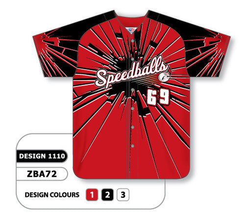 Athletic Knit Custom Sublimated Full Button Baseball Jersey Design 1110 (ZBA72-1110)