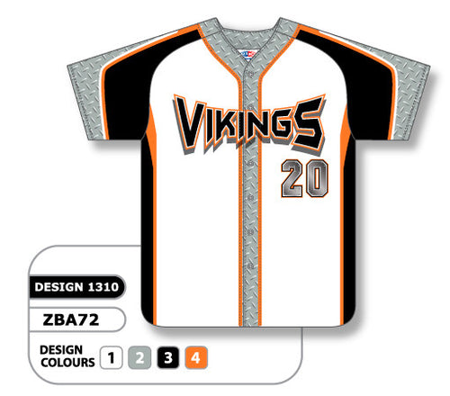 Athletic Knit Custom Sublimated Full Button Baseball Jersey Design 1310 (ZBA72-1310)