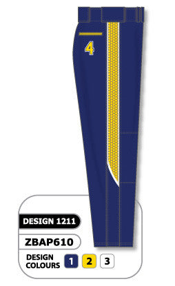 Athletic Knit Custom Sublimated Baseball Pant Design 1211 (ZBAP610-1211)