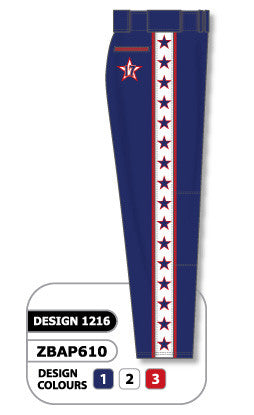 Athletic Knit Custom Sublimated Baseball Pant Design 1216 (ZBAP610-1216)