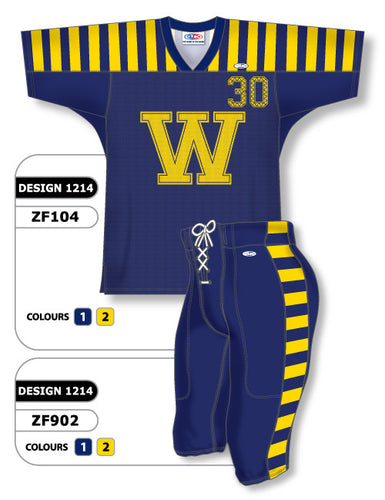 Athletic Knit Custom Sublimated Football Uniform Set Design 1214 (ZF104S-1214)