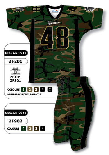 Athletic Knit Custom Sublimated Football Uniform Set Design 0911 (ZF201S-0911)