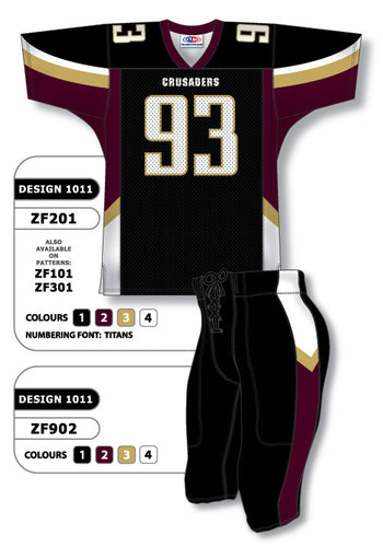 Athletic Knit Custom Sublimated Football Uniform Set Design 1011 (ZF201S-1011)
