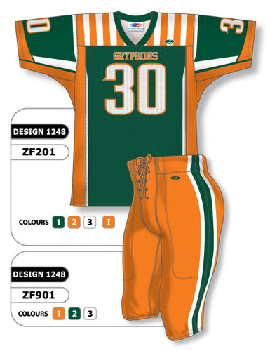 Athletic Knit Custom Sublimated Football Uniform Set Design 1248 (ZF201S-1248)