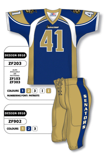 Athletic Knit Custom Sublimated Football Uniform Set Design 0910 (ZF203S-0910)