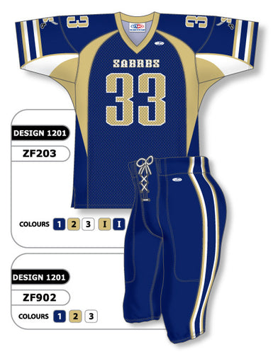 Athletic Knit Custom Sublimated Football Uniform Set Design 1201 (ZF203S-1201)
