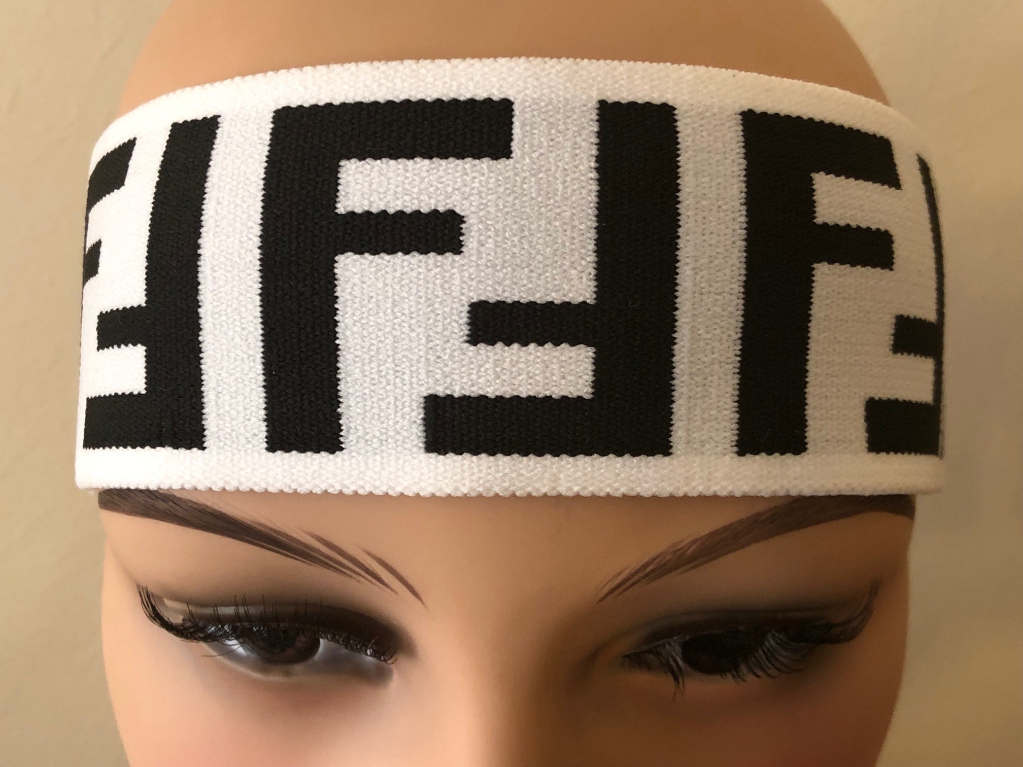 fendi headband black and white