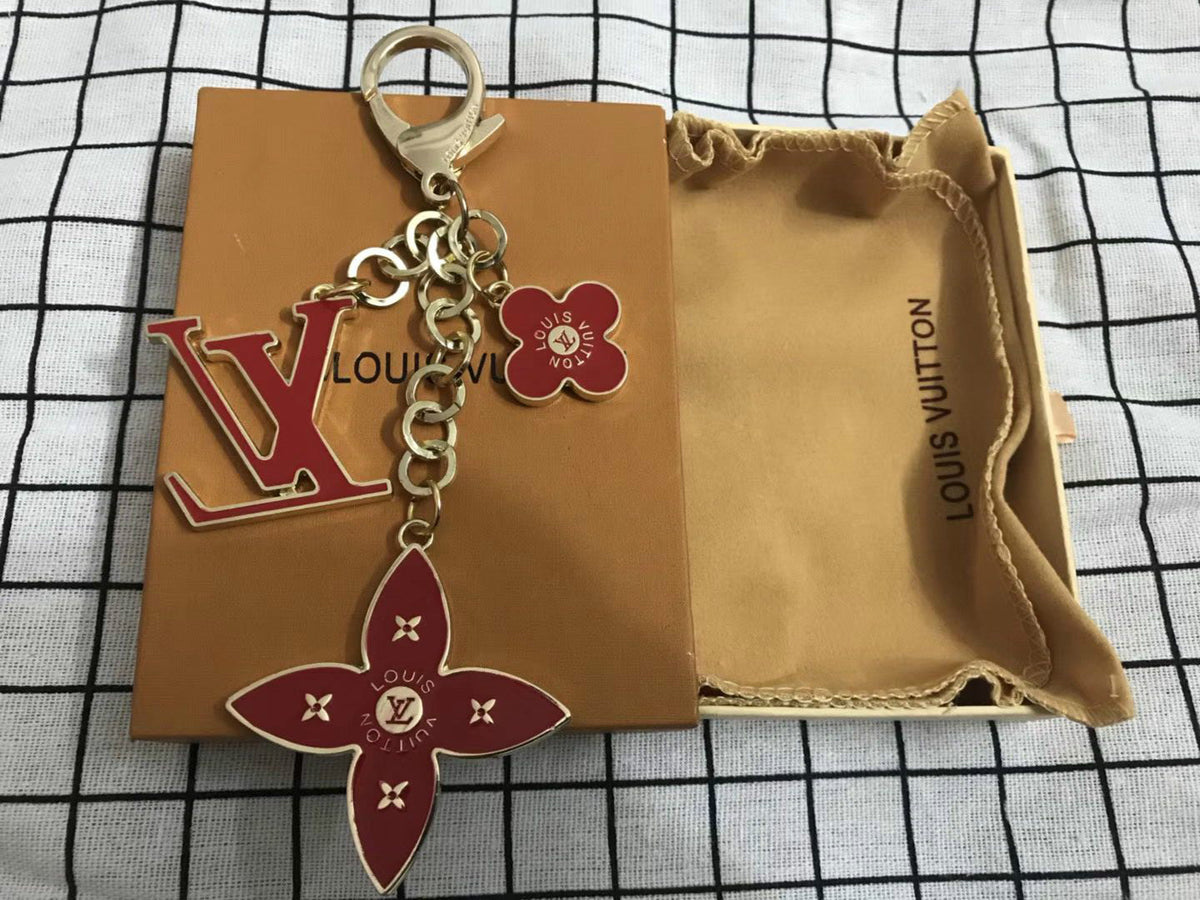 LOUIS VUITTON Fleur de Monogram Keychain Bag Charm Black epi