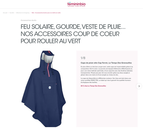 FEU SOLAIRE, GOURDE, VESTE DE PLUIE... NOS ACCESSOIRES COUP DE COEUR POUR ROULER AU VERT