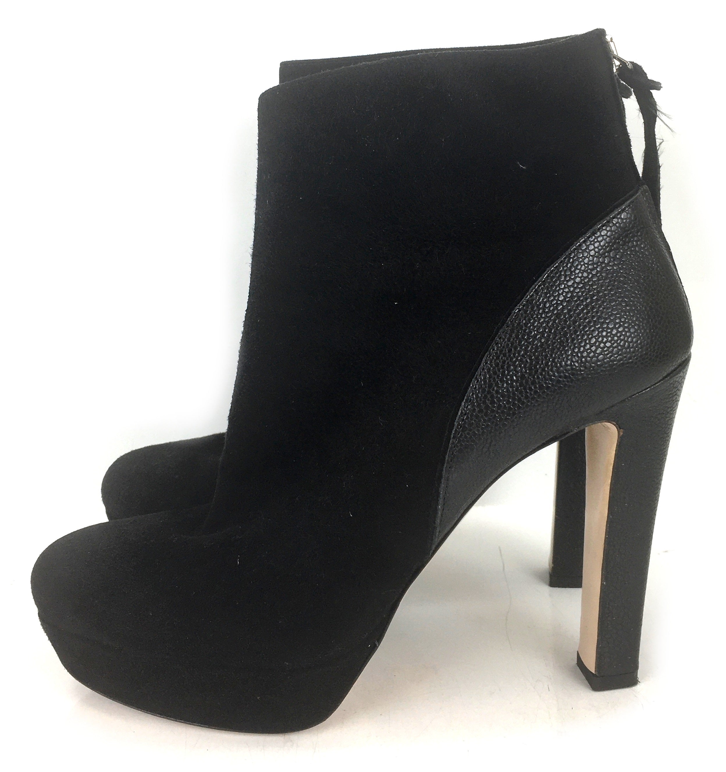 black suede platform booties