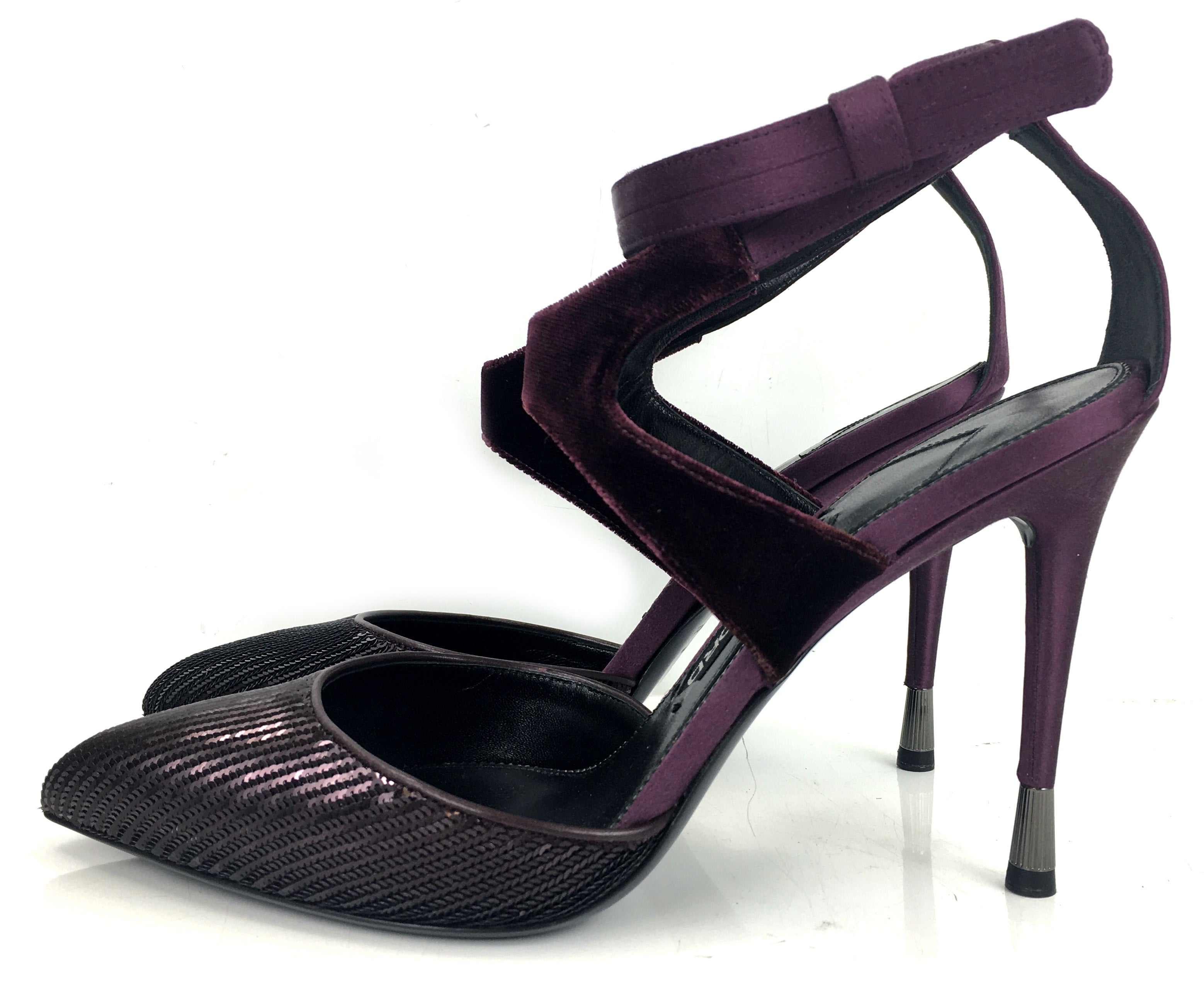 purple sequin heels
