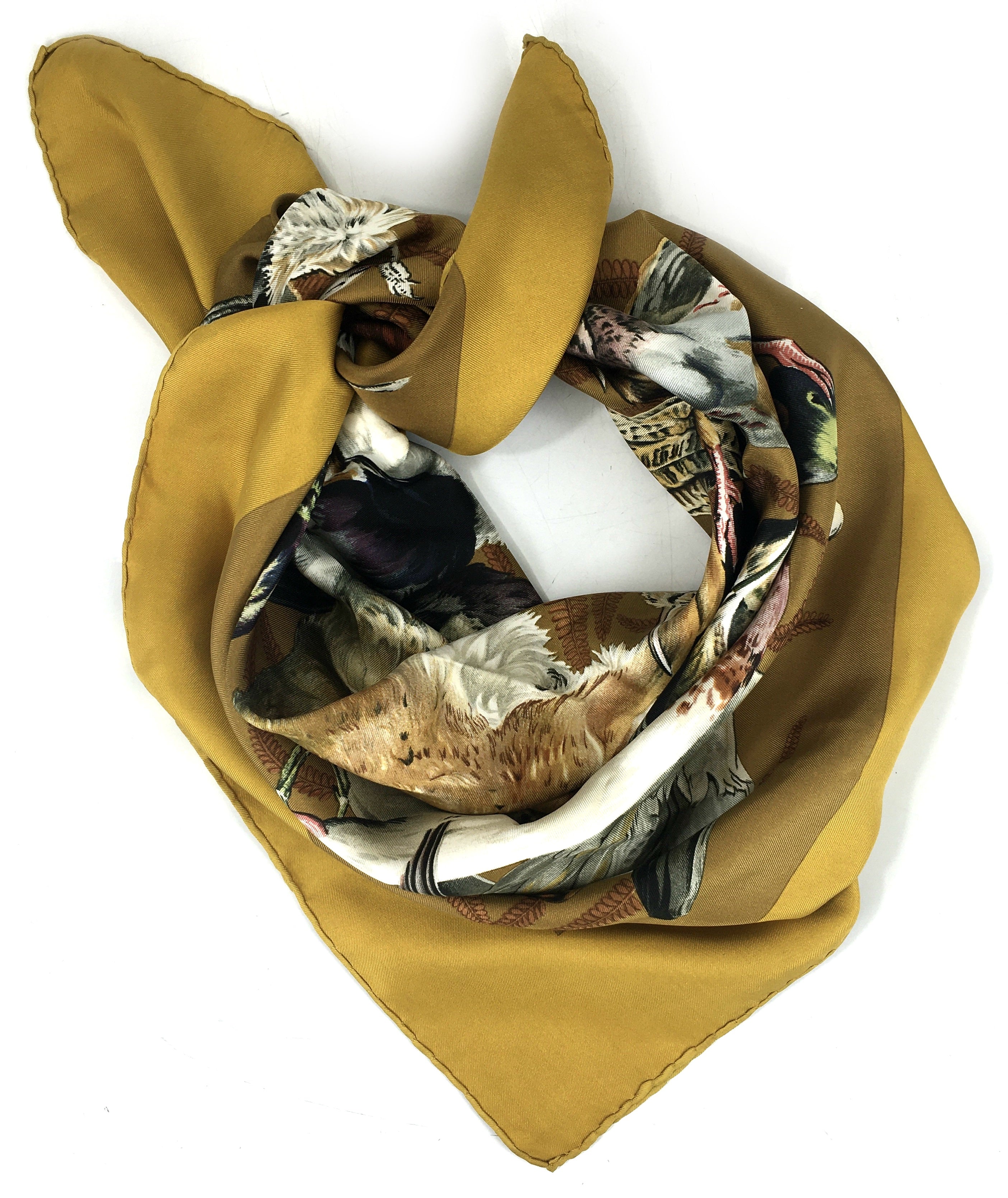 gold silk scarf