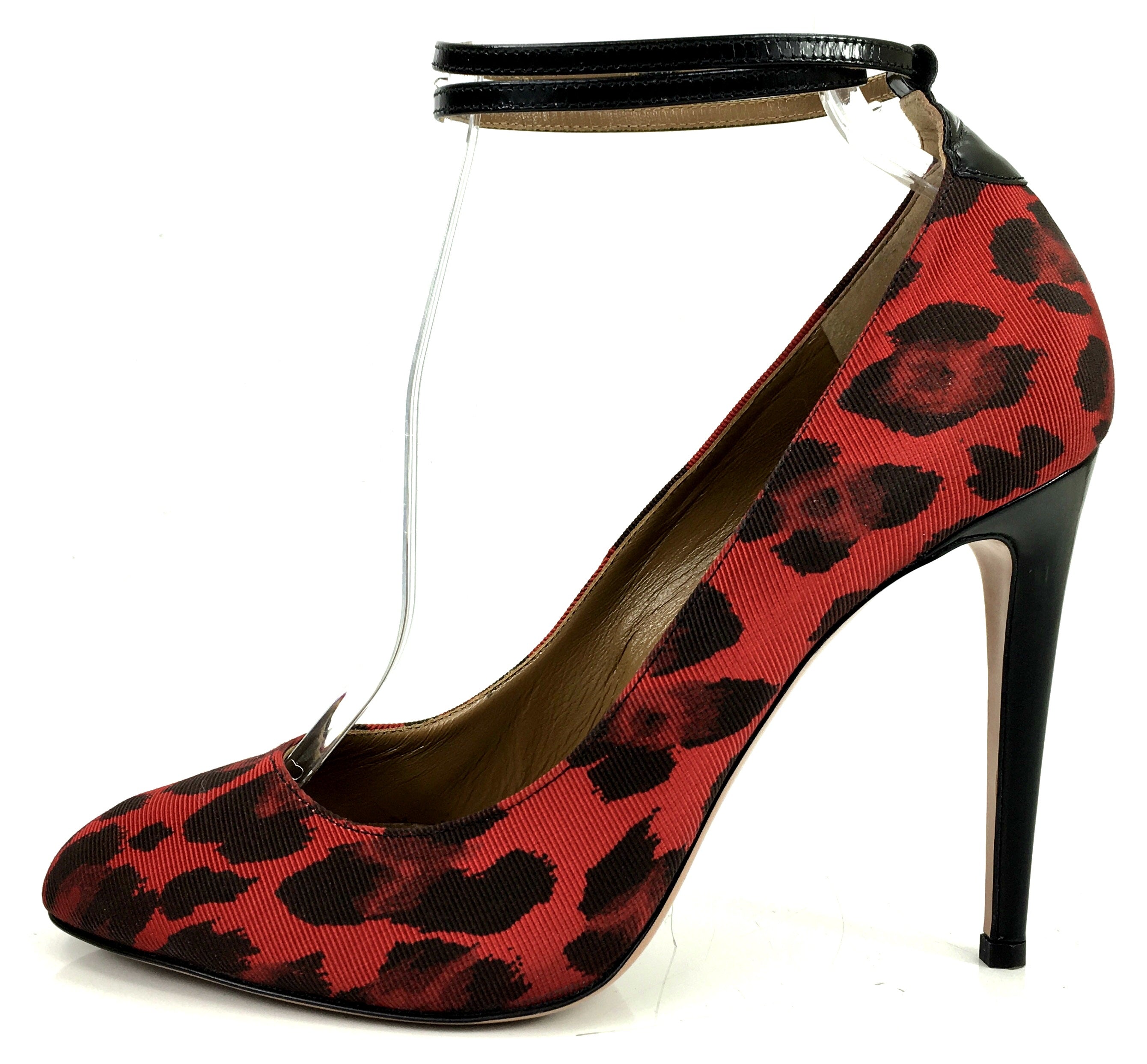Aquazzura Red Leopard Print Heels | IT 
