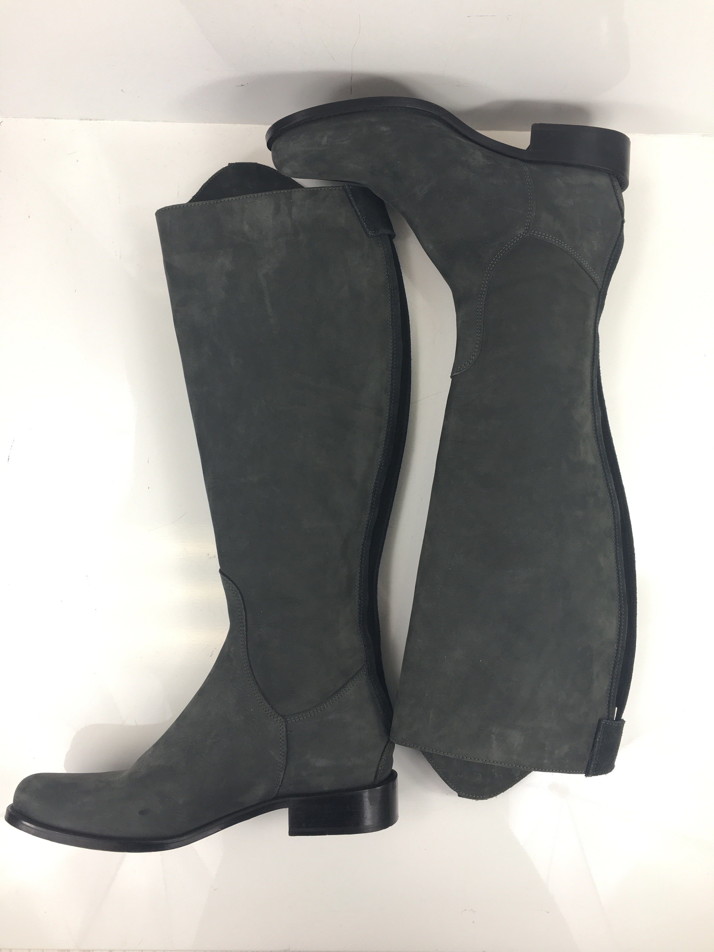 grey suede riding boots