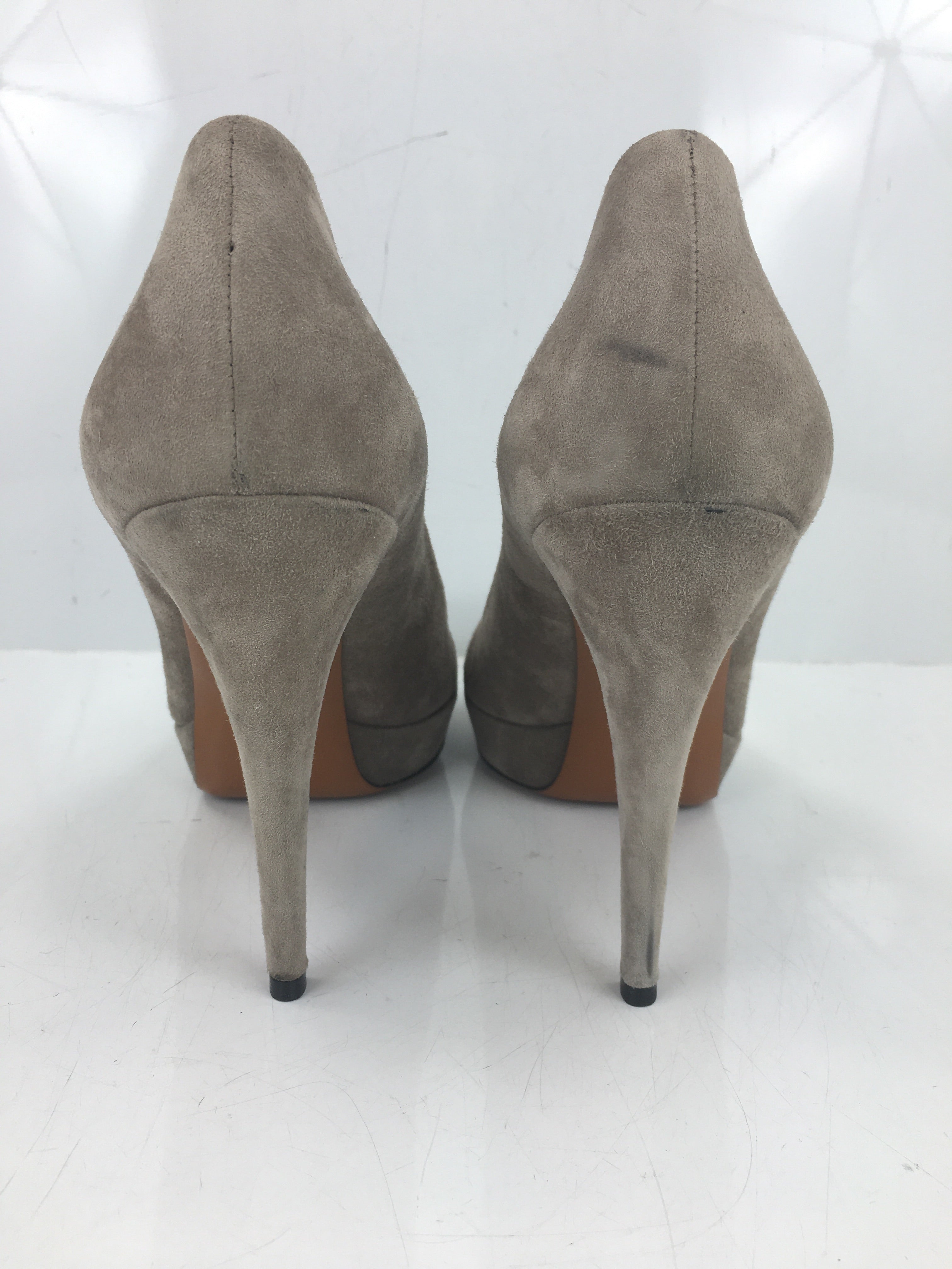 grey suede platform heels