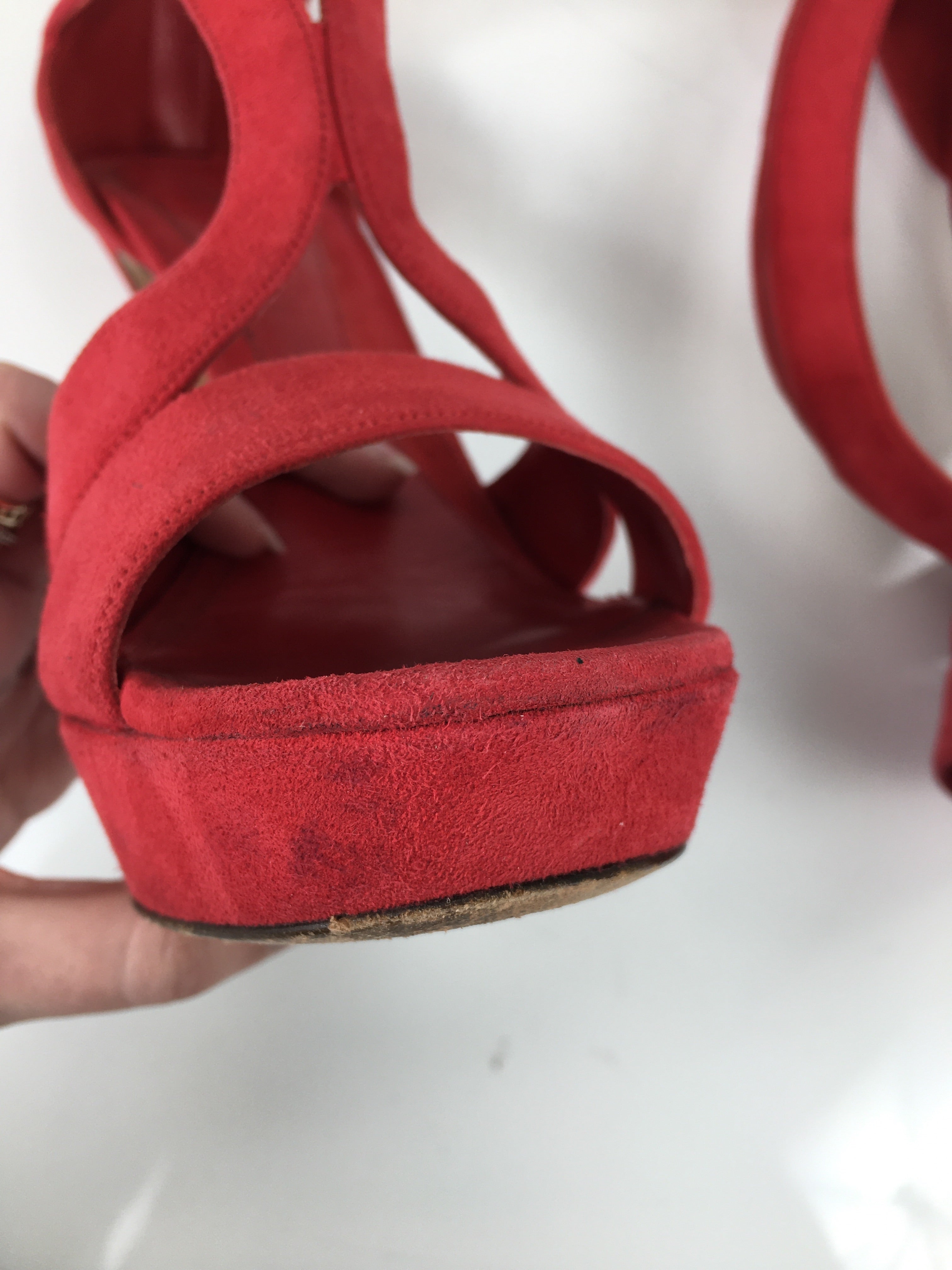 alexander mcqueen red suede