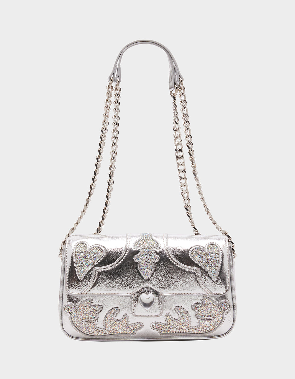 Betsey Johnson Rodeo Rhinestones Flap Bag - Silver