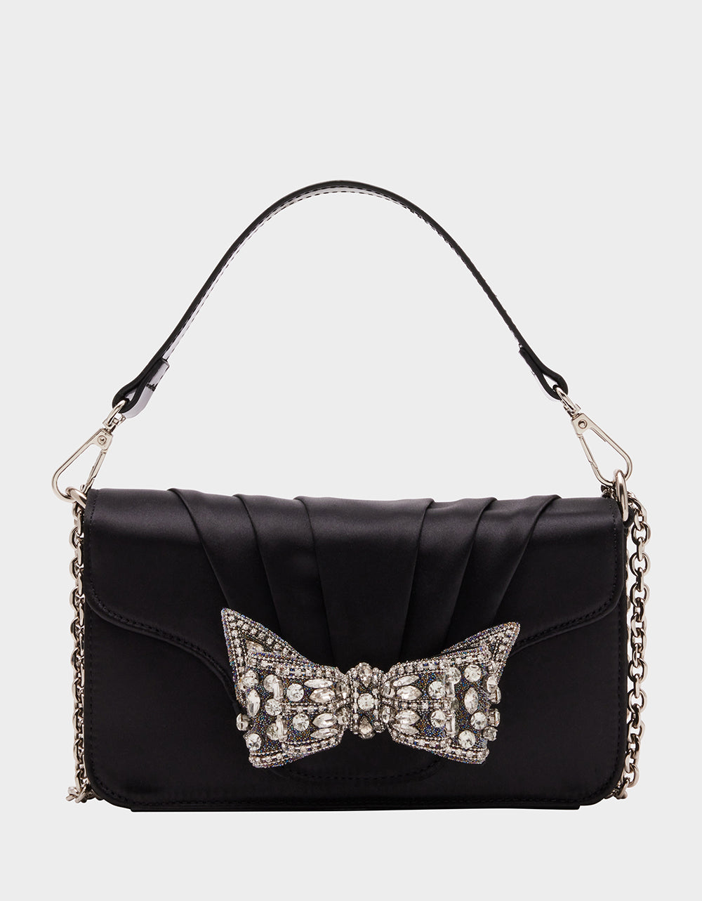 Betsey Johnson Bow Handbag Black Leather Quilted Shoulder Bag Tote Medium -  $27 - From Sahara