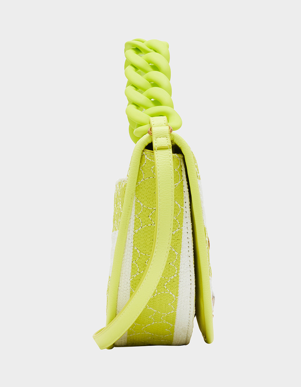 NAUTI-GAL HALF MOON RAFFIA FLAP CITRON