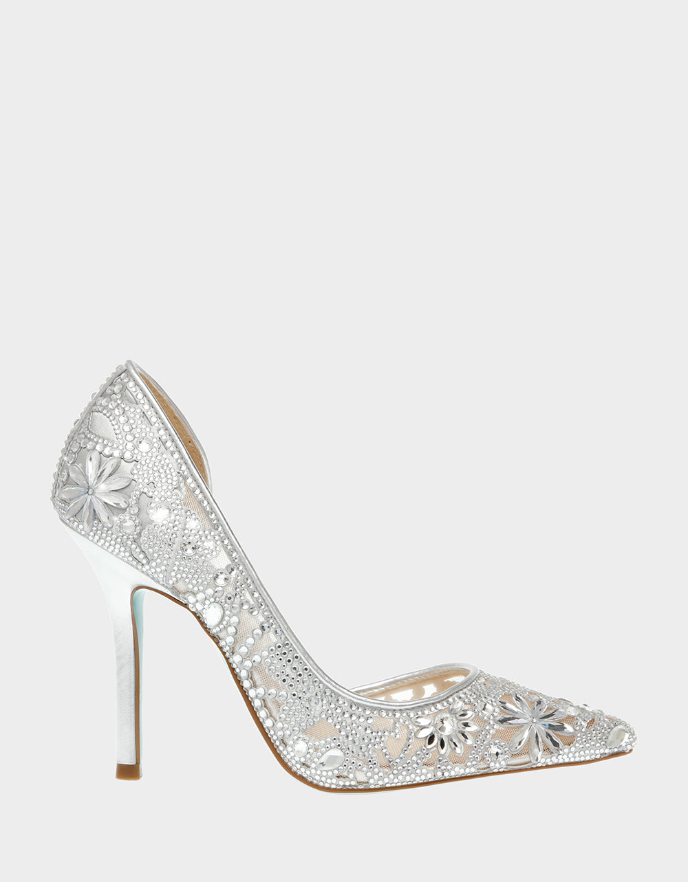 Eve Silver Chunky Sparkle Heel – Pink Lily