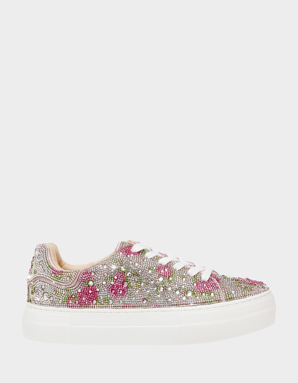 Women's Glitter Tennis Sneakers Floral Dressy Sparkly Sneakers