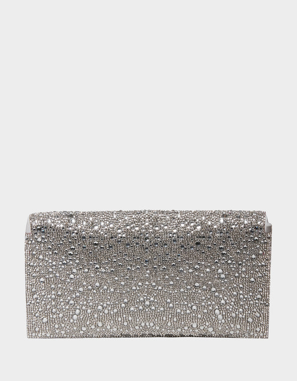 silver clutch with strap