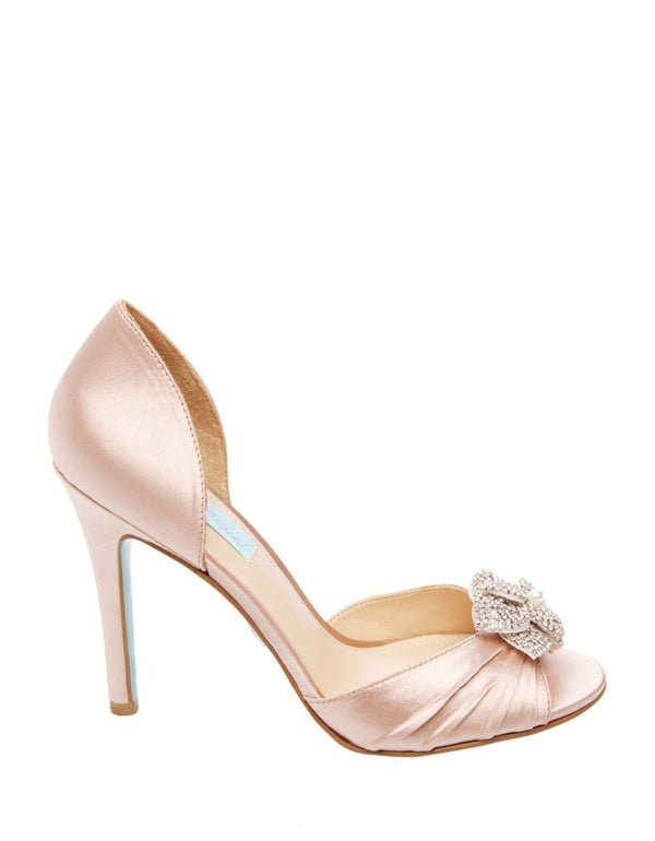 nude satin shoes