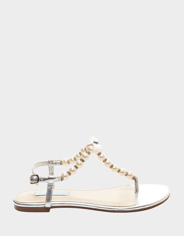 betsey johnson juno sandal silver