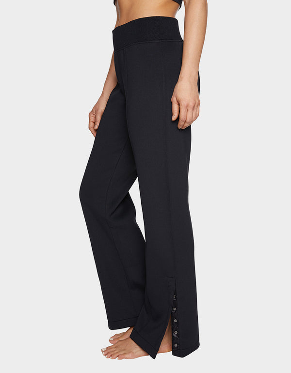 black wide leg track pants