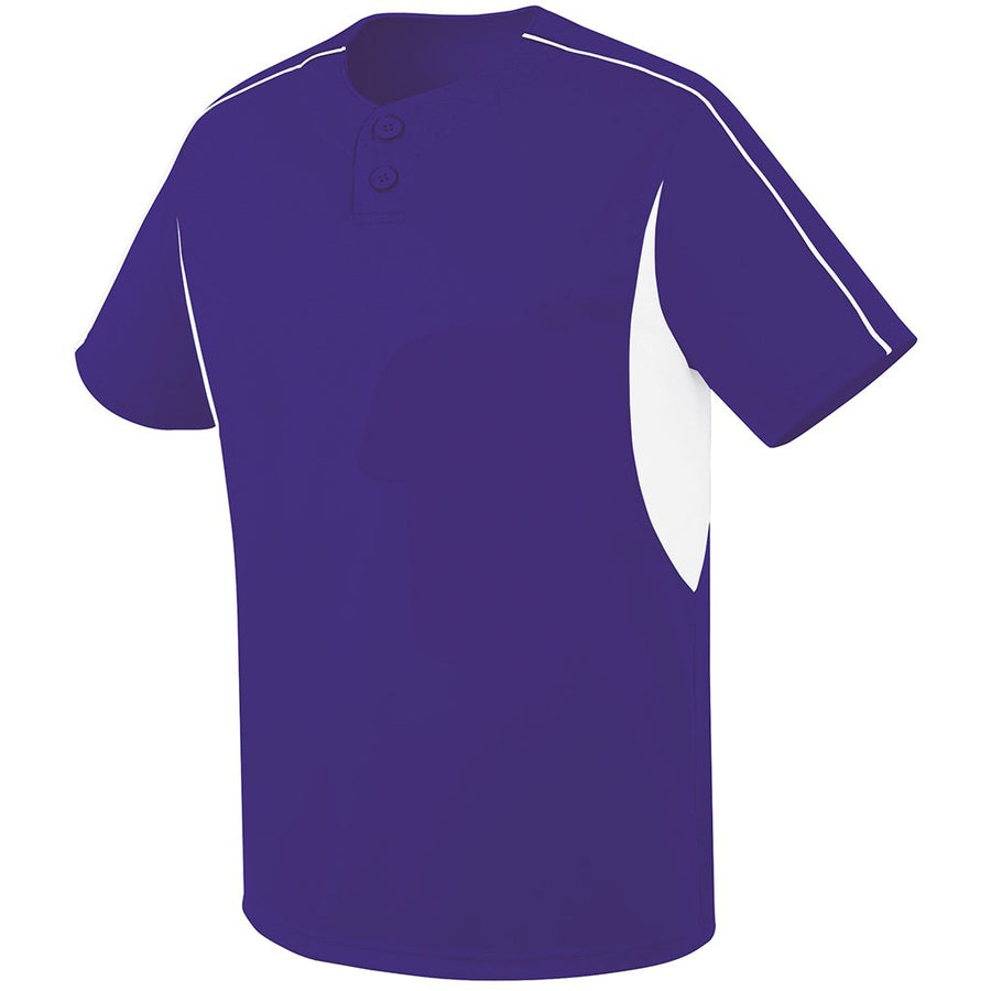 purple and white baseball jersey