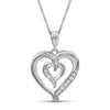 1/20 Carat T.W. White Diamond Sterling Silver Heart Pendant - Assorted Colors