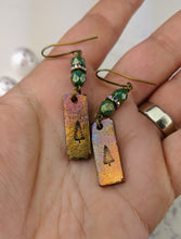 Load image into Gallery viewer, Stamped Copper Bar Pine Tree Earrings II - Minxes&#39; Trinkets