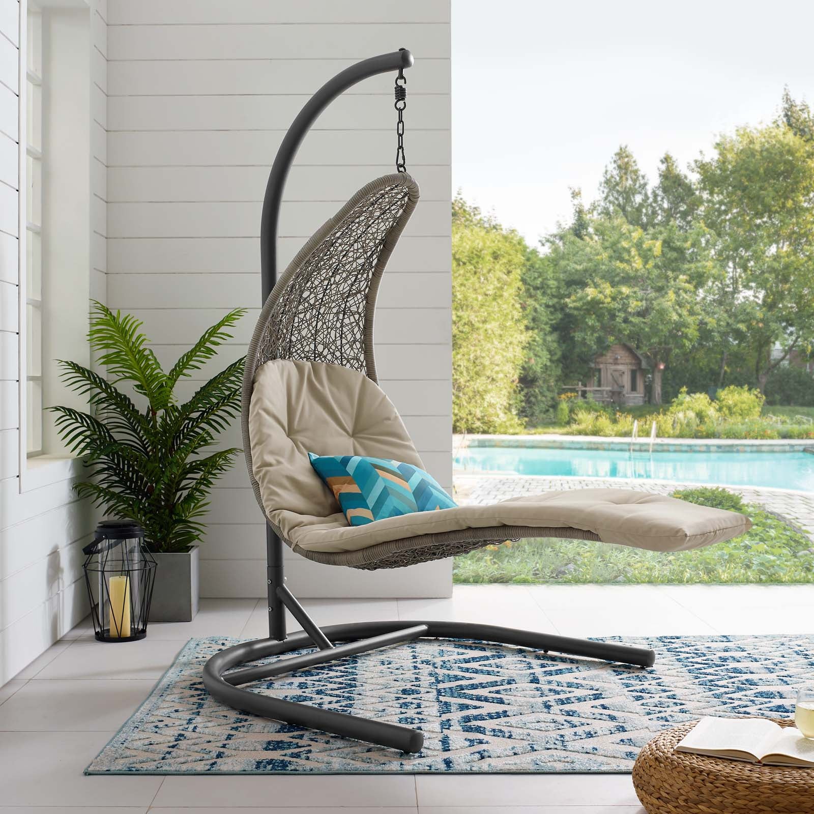 Abate Outdoor Patio Swing Chair With Stand